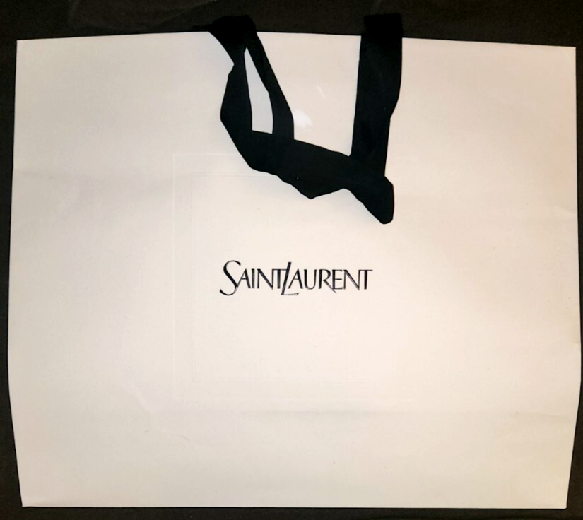 Autentica borsa shopping Saint Laurent grande in carta dimensioni: 22 x 18 5 usata
