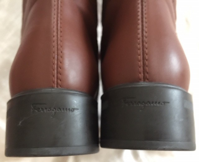 salvatore ferragamo gancini leather knee high boots
