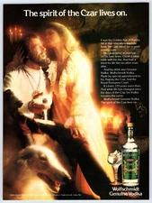 1978 CZAR LIVES ON WOLFSCHMIDT VODKA Vintage 8"X11" Magazine Ad 1970's M693