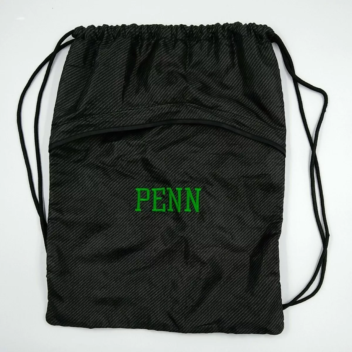 Thirty One Drawstring Bag PENN Personalized Black Green Embroidery Backpack