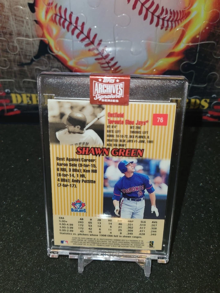 Serie Signature Topps Archives 2023 Shawn Green Auto 09/11 Bowman Best Foto 2 de 2
