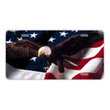 Custom Personalized License Plate Auto Car Tag Design With American Flag Eagle