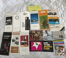 Vintage Olympus, Kodak, Konica, Minolta, Vivitar Camera Manuals/Brochures Lot