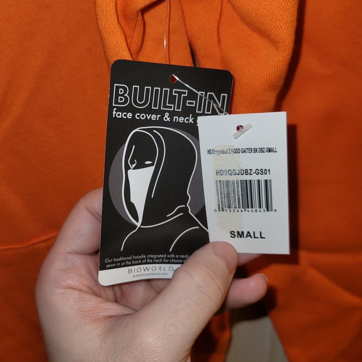 ユウ Official Dragon Ball Z Orange Goku Hoodie w/ Neck Gaiter