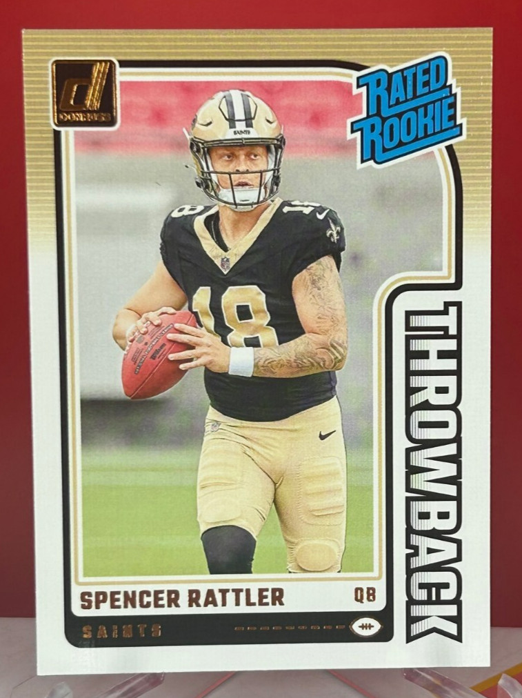2024 Donruss - Spencer Rattler - Rated Rookie Throwback - #40 - Saints