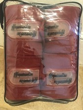 FLEECE POLO EXERCISE/TRAVEL BANDAGES - PFIFF - Bordeaux Red - SET OF 4 - New