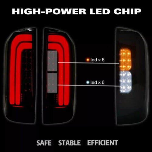 Tail Lights Fits Nissan Navara NP300 D23 2015-UP Smoked Black LED Lamps Dual Cab - Picture 4 of 8