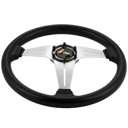 35cm SUV Car Racing Steering Wheel Sports Wheel & Horn Button Aluminum Silver AU - Picture 6 of 10