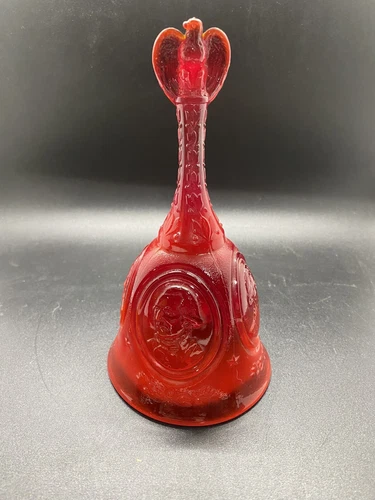 Fenton GLASS RED SLAG GLASS BICENTENNIAL EAGLE BELL