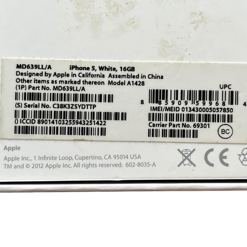 Apple iPhone 5 BOX ONLY - Empty Box for White 16GB - 第 3/7 張圖片