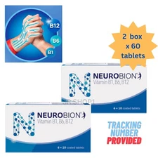2 X 60 tablets Neurobion Vitamins B1, B6, B12 Improves Nerve Health&Function New