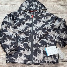 Carters Size 4 Boys Dinosaur Fleece Lined Jacket Gray NEW