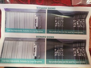 Adjustable Black Shower Curtain Rod Fits Most Lengths / Room Divider