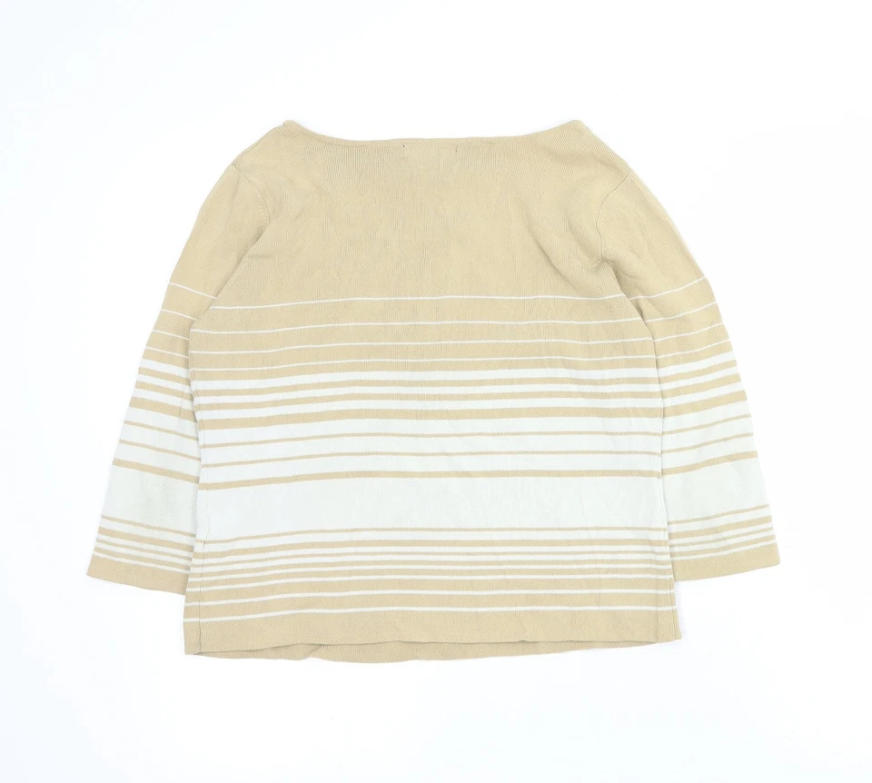 Suéter de viscosa marrón cuello redondo a rayas Debbie Morgan talla M Foto 2 de 4