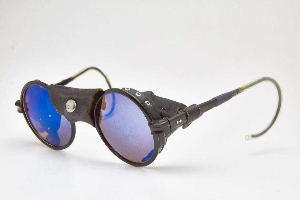 1980s vintage round sunglasses SALICE mirrorles eyeglasses burning man goggles - Image 4 of 4