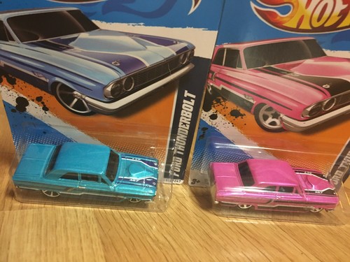 Hot Wheels Muscle Mania '12 FORD THUNDERBOLT Lot Blue & Pink Protect Packs - Picture 5 of 6