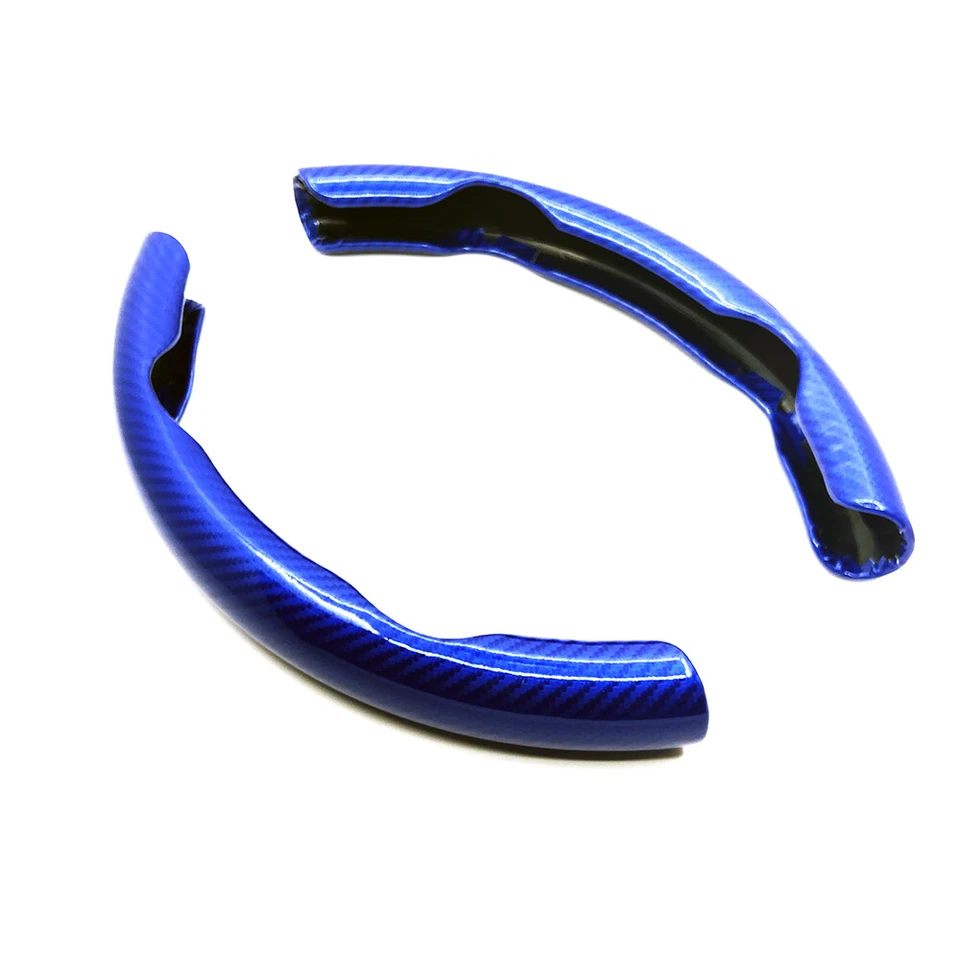 For Toyota Carbon Fiber Car Steering Wheel Booster Cover Non-Slip Accessory Blue - Image 4 of 4