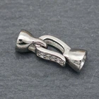 Sterling Silver Hook and Eye Clasp Connector w/ End Caps Cups A5266
