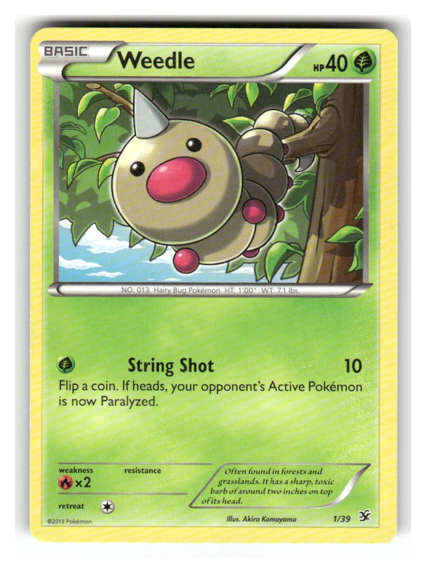 Weedle 1/39 Kalos Starter Set Pokemon Moderately Played