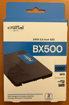 Crucial SSD Plus 2.5'' 500GB Festplatte mit Windows 11 Pro für Notebook, Laptop
