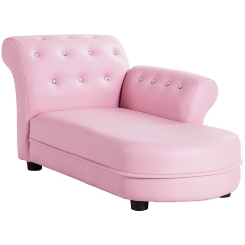 Kids Sofa Relax Couch Chaise Lounge Armrest Chair Bedroom Living Room Pink - Picture 6 of 10