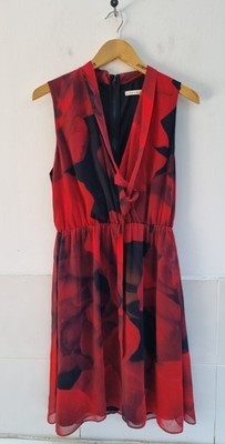 Alice + Olivia Kleid rot & schwarz kurzes Kleid Größe UK 10.