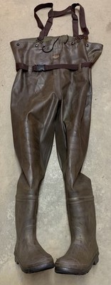 White River Fly Shop - Bone Dry Rubber Series Brown Chest Waders - VGC!