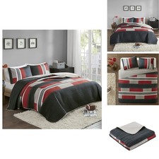 Comfort Spaces Quilt Set Trendy Casual Fun Vibrant Color Design Hypoallergenic