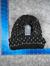 Juncture Beanie Toque Adult One Size Black Gray Knit Polyester Blend Ski NEW