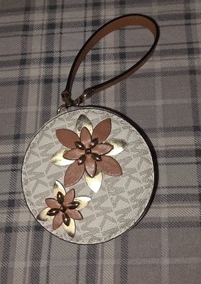 Michael Kors Floral Rivet Round Coin Accessory Bag