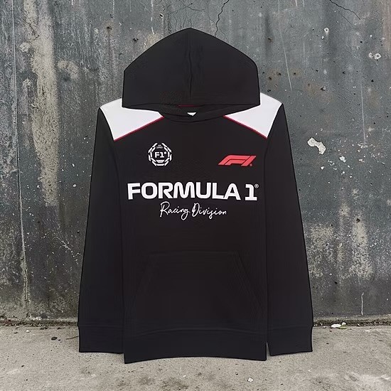 Formula 1 Big Boy's Long Sleeve Fleece Hoodie in Black - Size 10-12 (medium)
