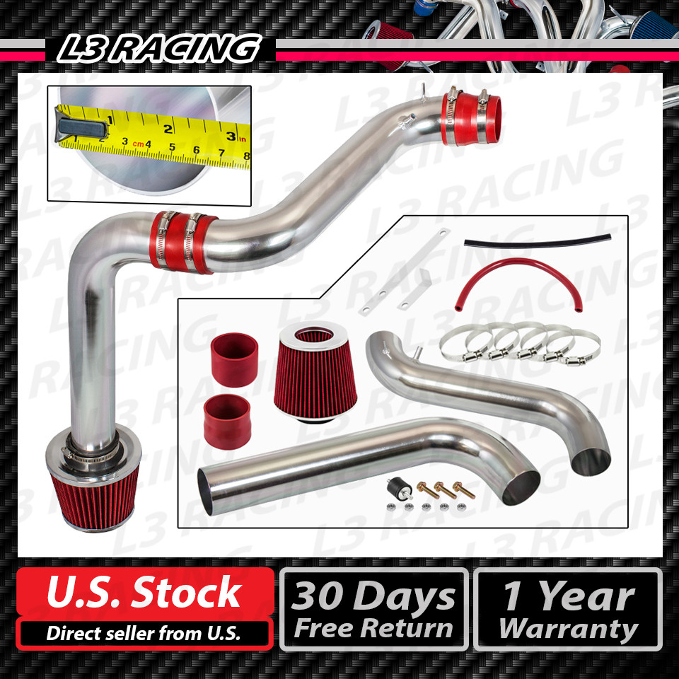 RED COLD AIR INTAKE KIT+DRY FILTER FOR HONDA 90-93 ACCORD DX LX EX SE 2.2L