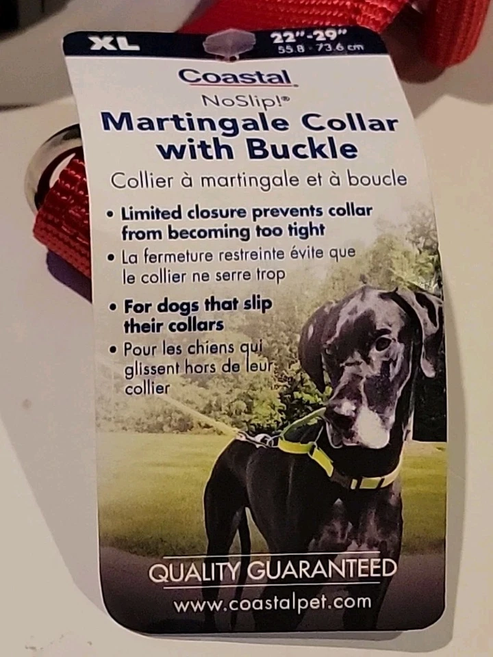 Collar de perro ajustable Martingala Red Coastal Pet No Slip XL (22"-29") sin cadenas Foto 3 de 4