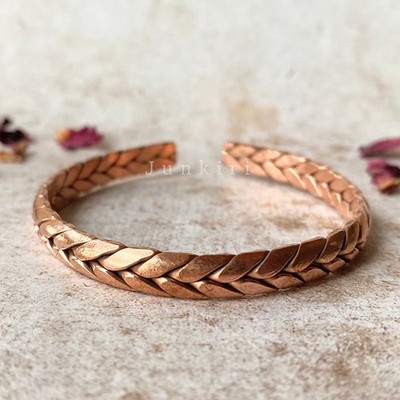 Armband aus geflochtenem Kupfer | Handmade in Nepal | Hippie Boho | reines massives Kupfer