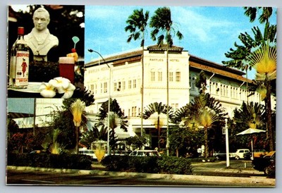 1970s Raffles Hotel Singapore Postcard w/ Beefeater Gin