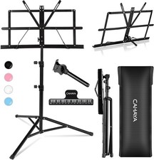 Portable Sheet Music Stand Dual Use Desktop Book Holder Folding Lightweight