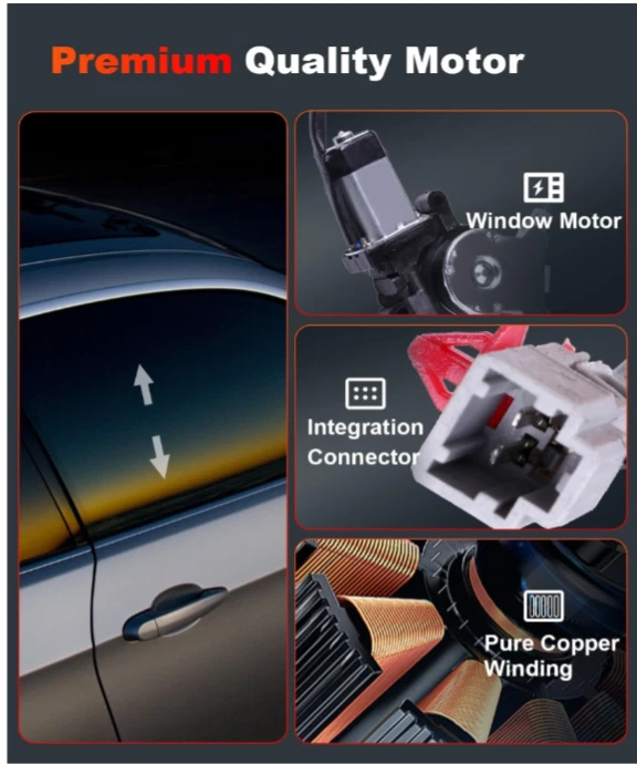 Regulador de ventana eléctrica cciyu con reemplazo de motor para Acura RL 1998-2004 (RLD) Foto 3 de 4