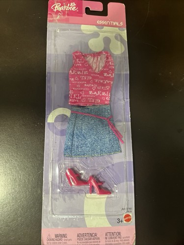 2003 Mattel Barbie Essentials Pink Top Jeansrock Reserved