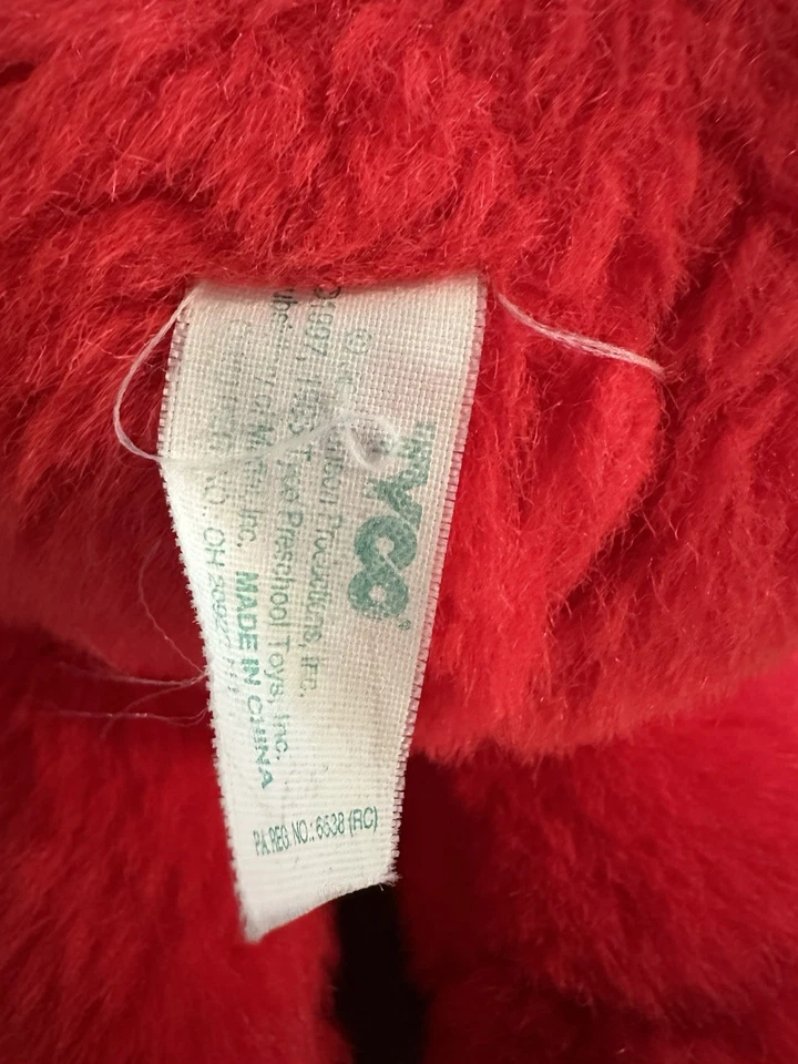 Pelúcia vintage 1997 Tyco Tickle Me Elmo vermelha falando e rindo Sesame Street - Imagem 4 de 4