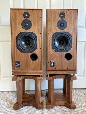 Harbeth SHL5+ 40th Speakers Walnut Pair w/ HI-FI Rock