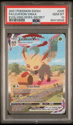 PSA 10 LEAFEON VMAX 205/203 | Evolving Skies Secret Pokemon Card