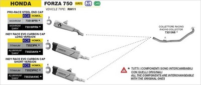 ARROW PRO-RACE DARK EDELSTAHL CUP EcE FÜR HONDA FORCE 750 2021 > 2024