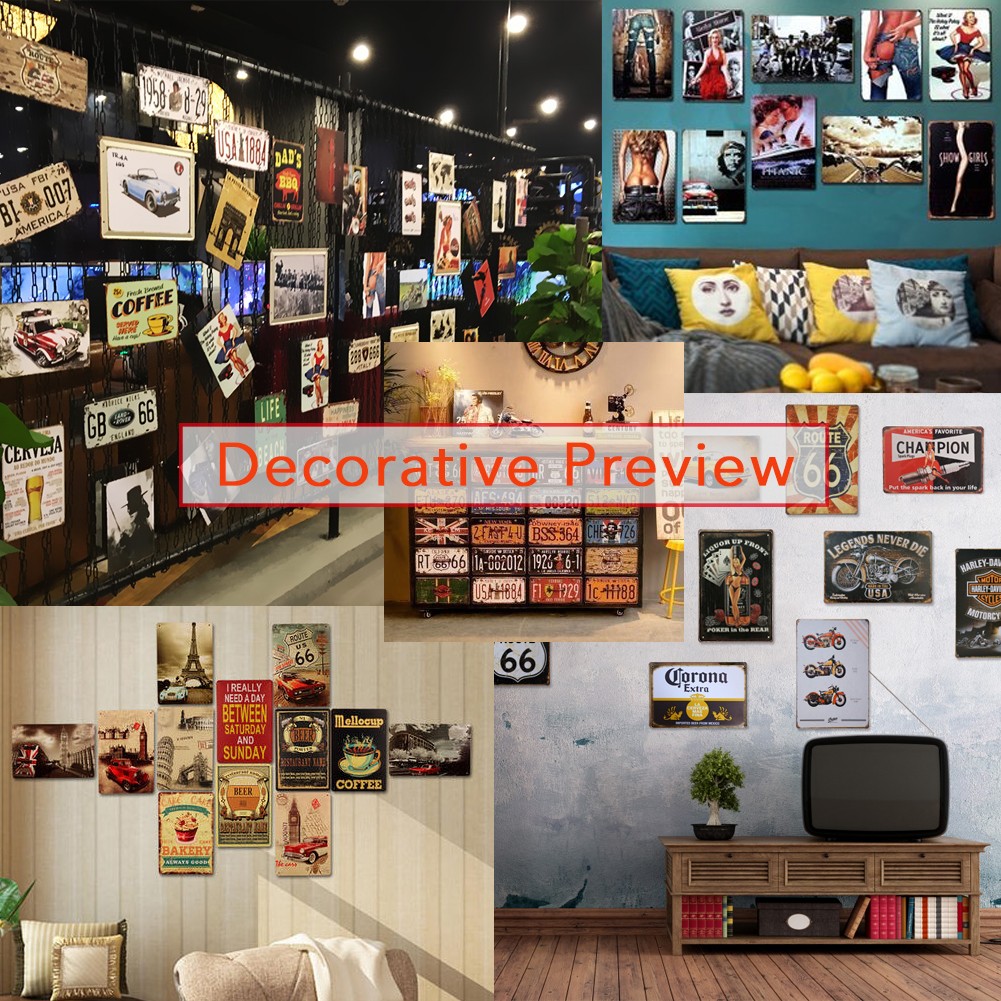 24 Pcs Gas Oil Tin Signs, Retro Vintage Metal Sign Man Cave Garage ...