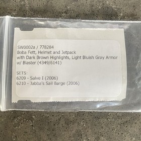 LEGO sw0002a Star Wars Minifigure BOBA FETT 2006 Bluish Grays 6209 6210 Blaster