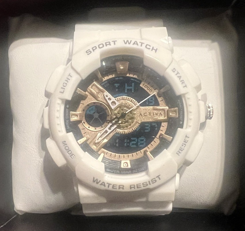 Activa Pixel X Invicta 50mm Digital White/Black Shock Resistant Sport Watch New