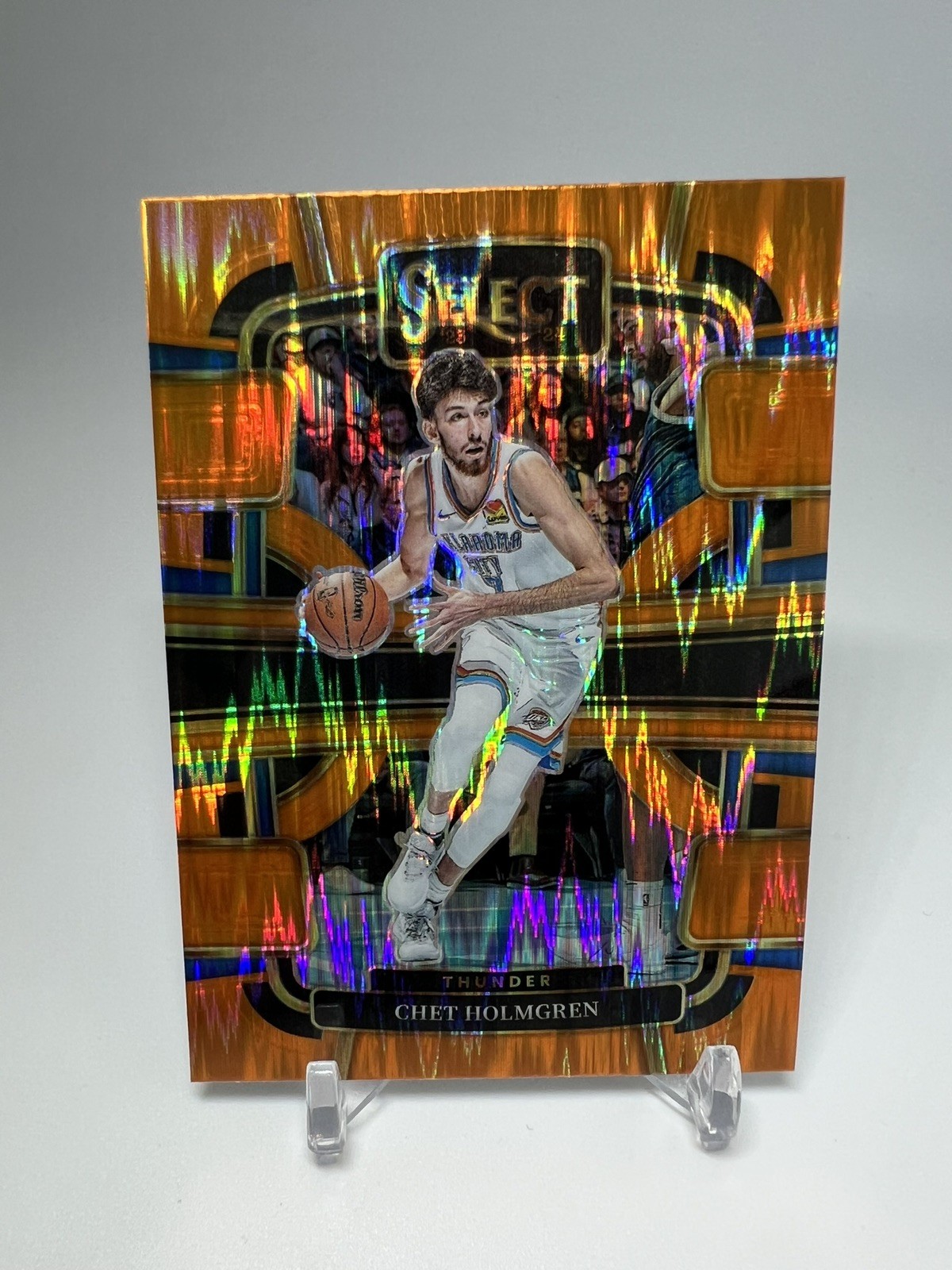 2023-24 Panini Select #41 Chet Holmgren Orange Flash Prizms Thunder