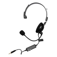 Two Way Communication Headset Wired With Noice Cancellation Type Black