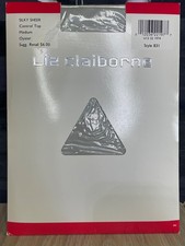 Liz Claiborne Silky Sheer Control Top Pantyhose Medium Oyster Gray Vintage NOS