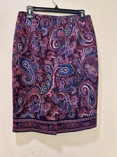 Talbot's Paisley Skirt - Indigo Blue Multi - Size 2