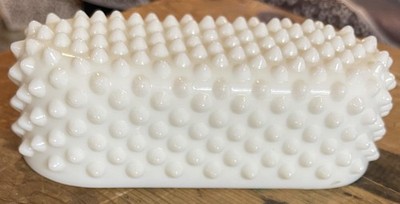 Vintage Hobnail White Milk Glass Lid For Butter Stick by Fenton 1950s Beauty